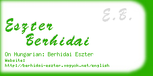 eszter berhidai business card